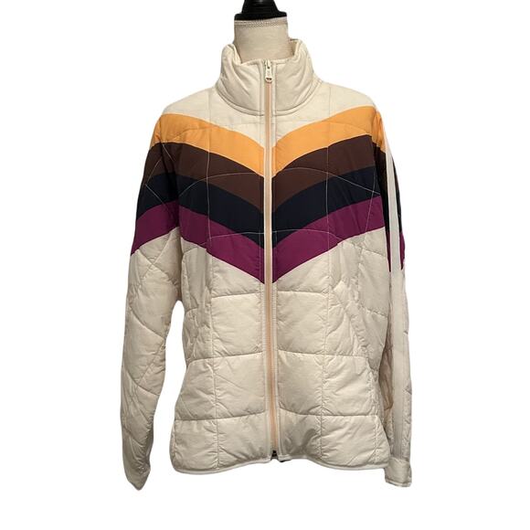 FP Movement x Hatch Cream Chevron Insulated Jacket Front Pockets Medium (8-10) - Picture 1 of 12
